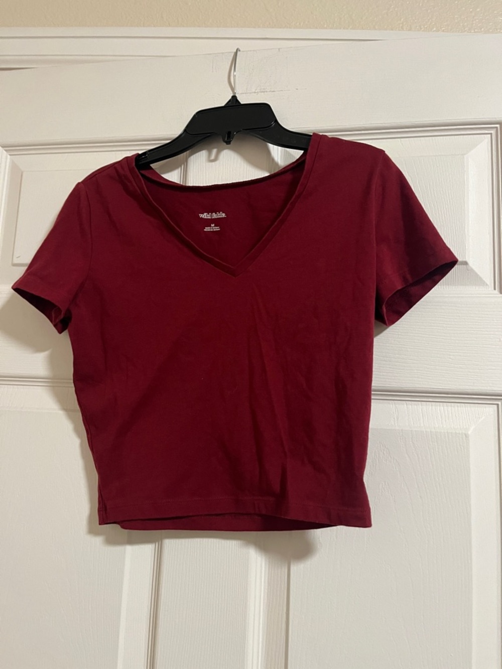 wild fable Burgundy V-Neck Crop Top